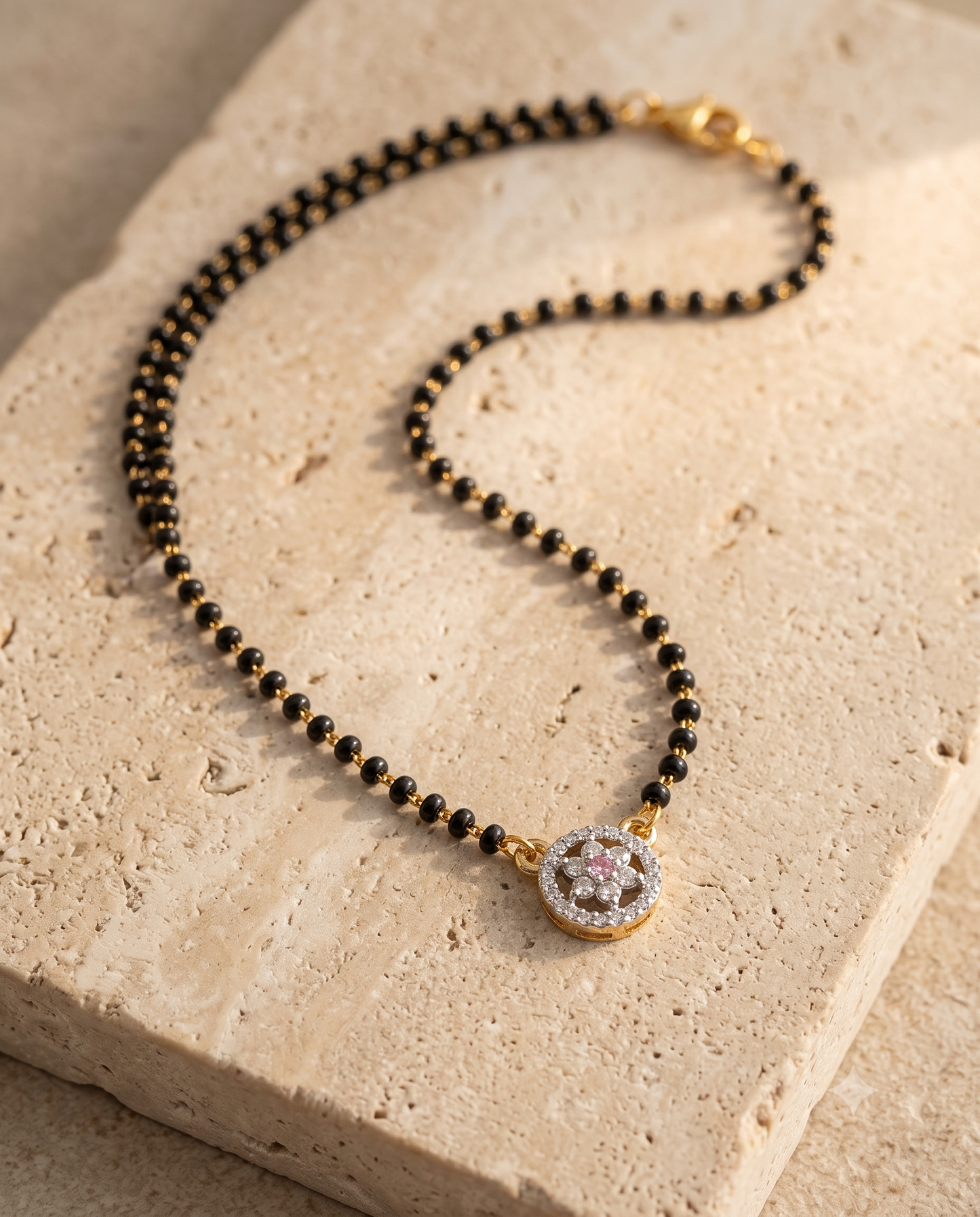 Pink Petal Mangalsutra - 18 inch long (Buy 1 Get 1)