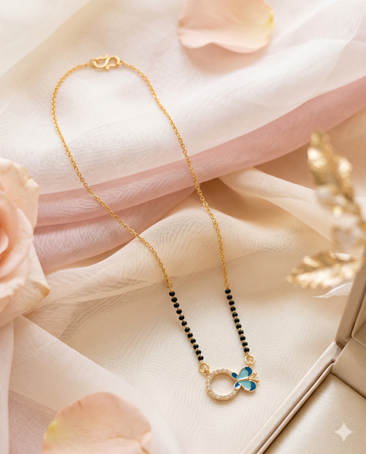 Blue Butterfly Mangalsutra - 18 inch long (Buy 1 Get 1)