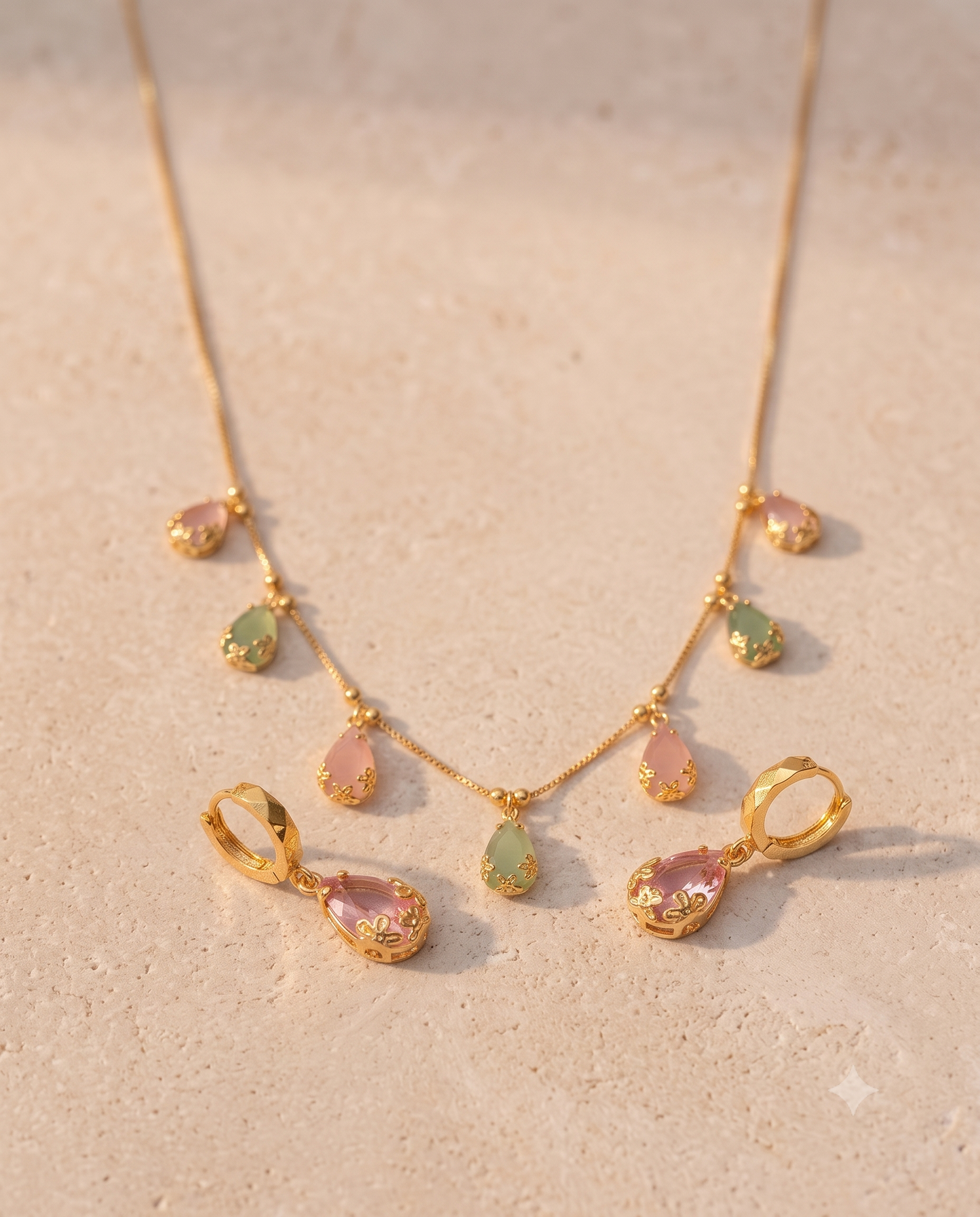 Roselle Necklace & Earrings Set