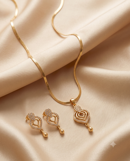 Twinkle Heart Pendant & Earrings Set