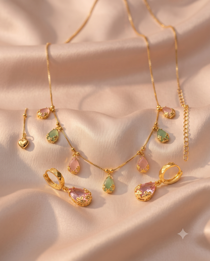 Roselle Necklace & Earrings Set