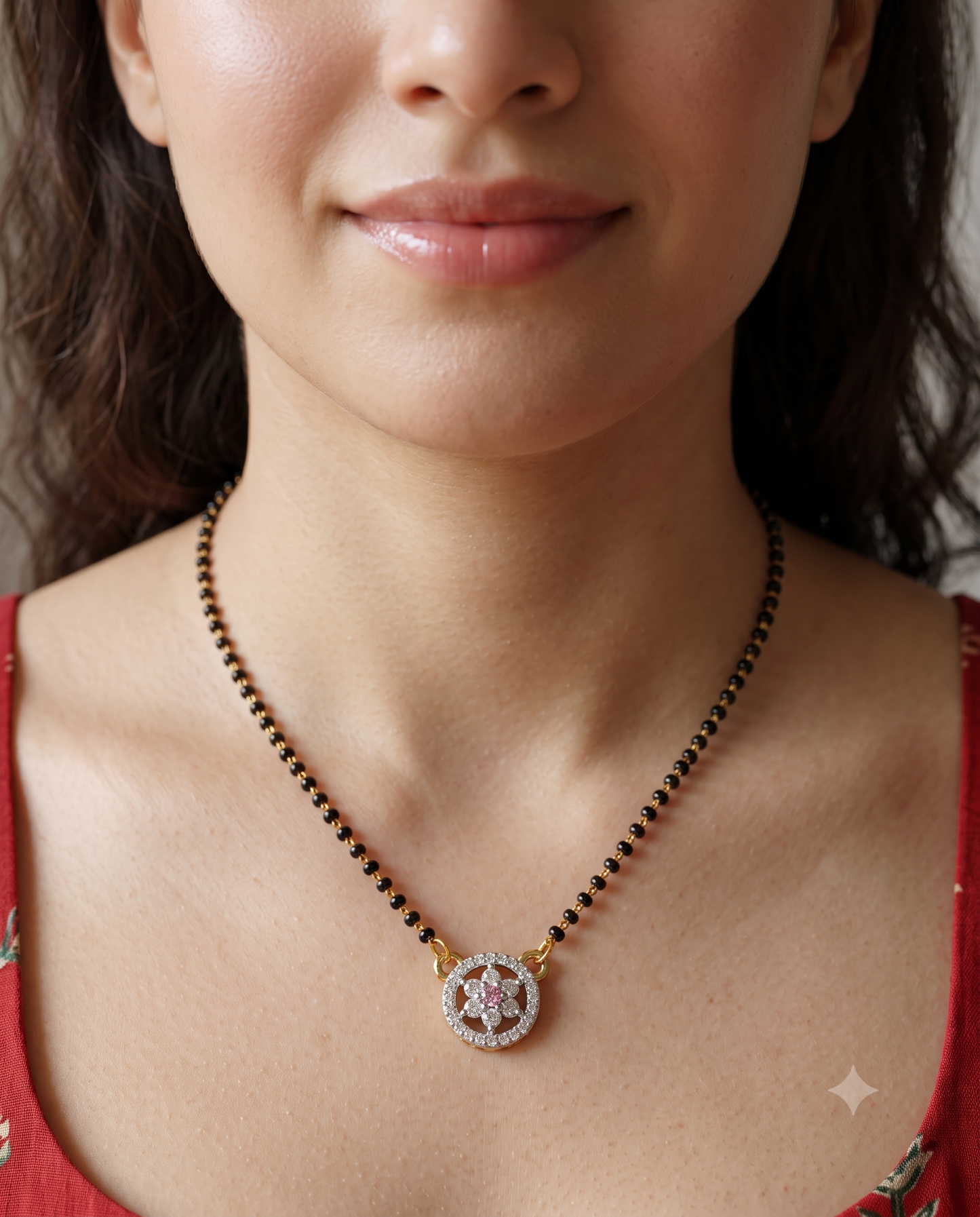Pink Petal Mangalsutra - 18 inch long (Buy 1 Get 1)