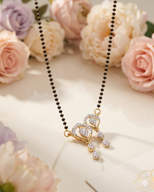 Twin Hearts Mangalsutra - 18 inch long (Buy 1 Get 1)