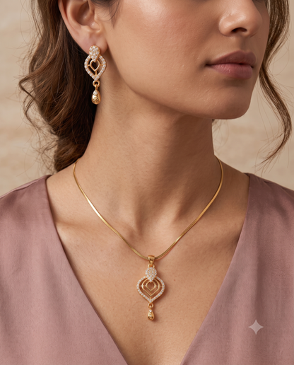 Twinkle Heart Pendant & Earrings Set