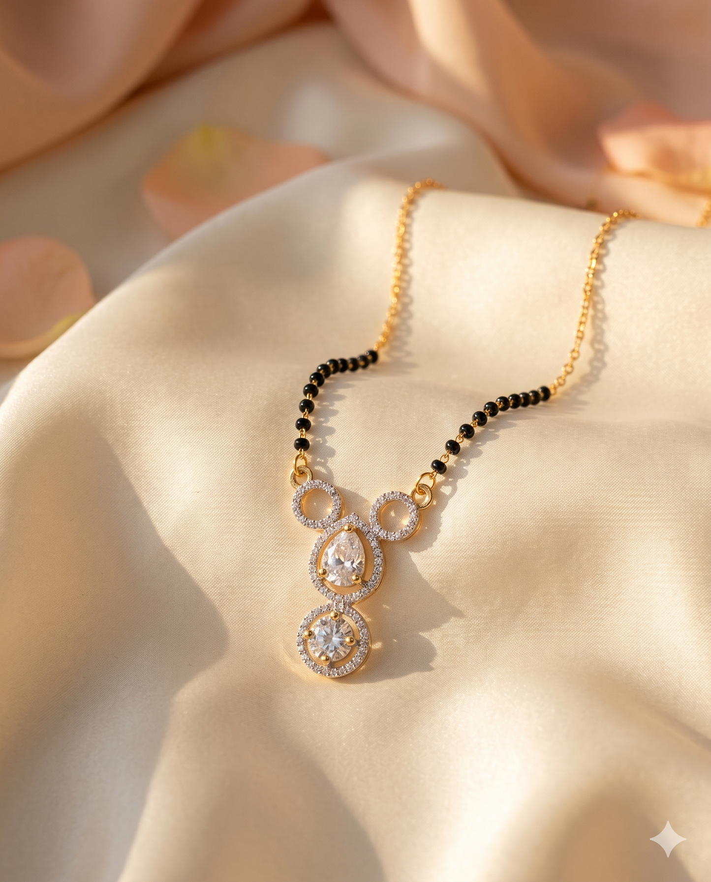 Crystal Cascade Mangalsutra - 18 inch long (Buy 1 Get 1)