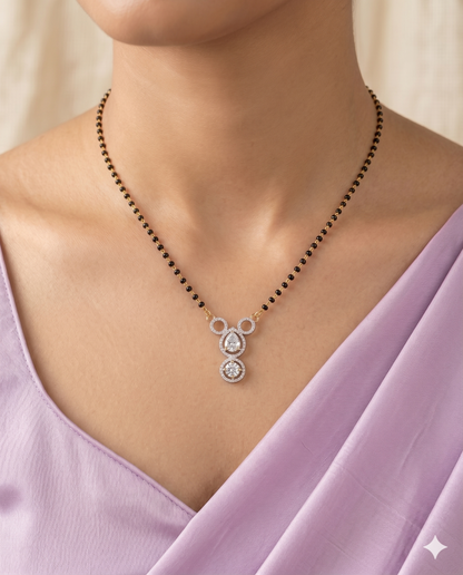 Crystal Cascade Mangalsutra - 18 inch long (Buy 1 Get 1)