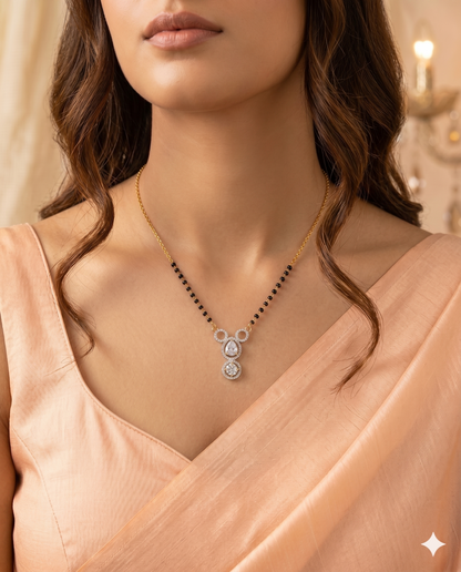 Crystal Cascade Mangalsutra - 18 inch long (Buy 1 Get 1)