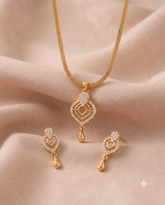 Twinkle Heart Pendant & Earrings Set