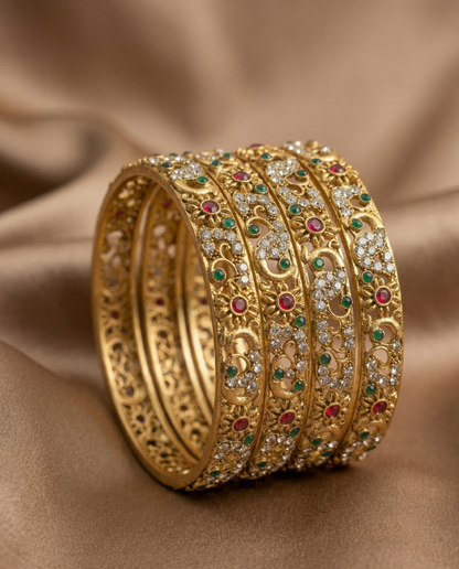 Aurelia Bloom Bangles Set (Set of 4)