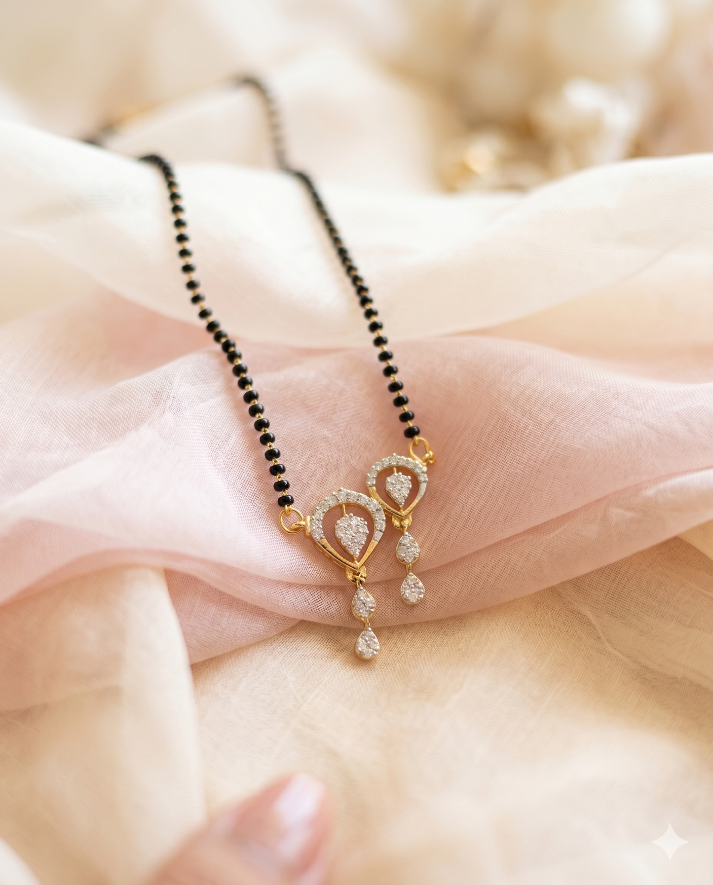 Twin Hearts Mangalsutra - 18 inch long (Buy 1 Get 1)