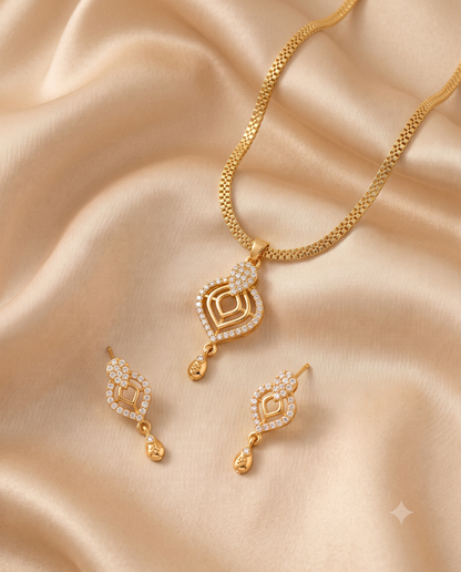 Twinkle Heart Pendant & Earrings Set