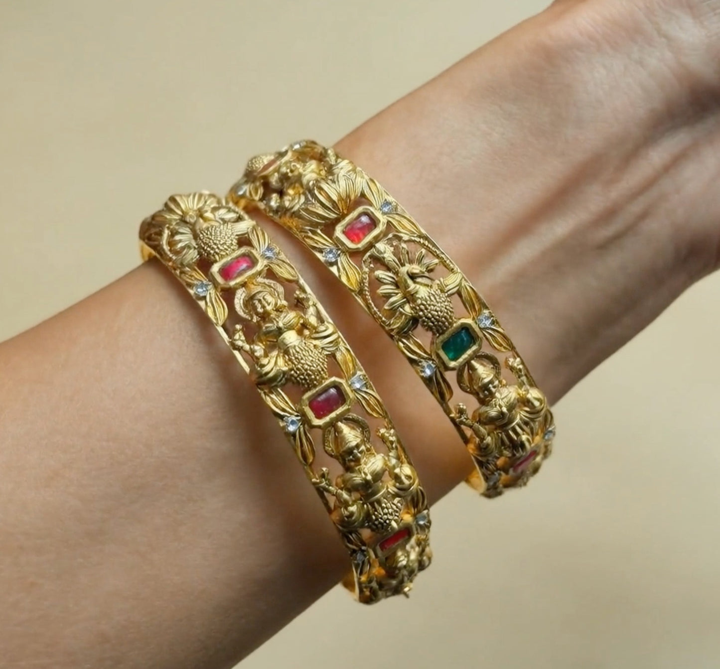 Zivelle Red & Green Ruby Bangles