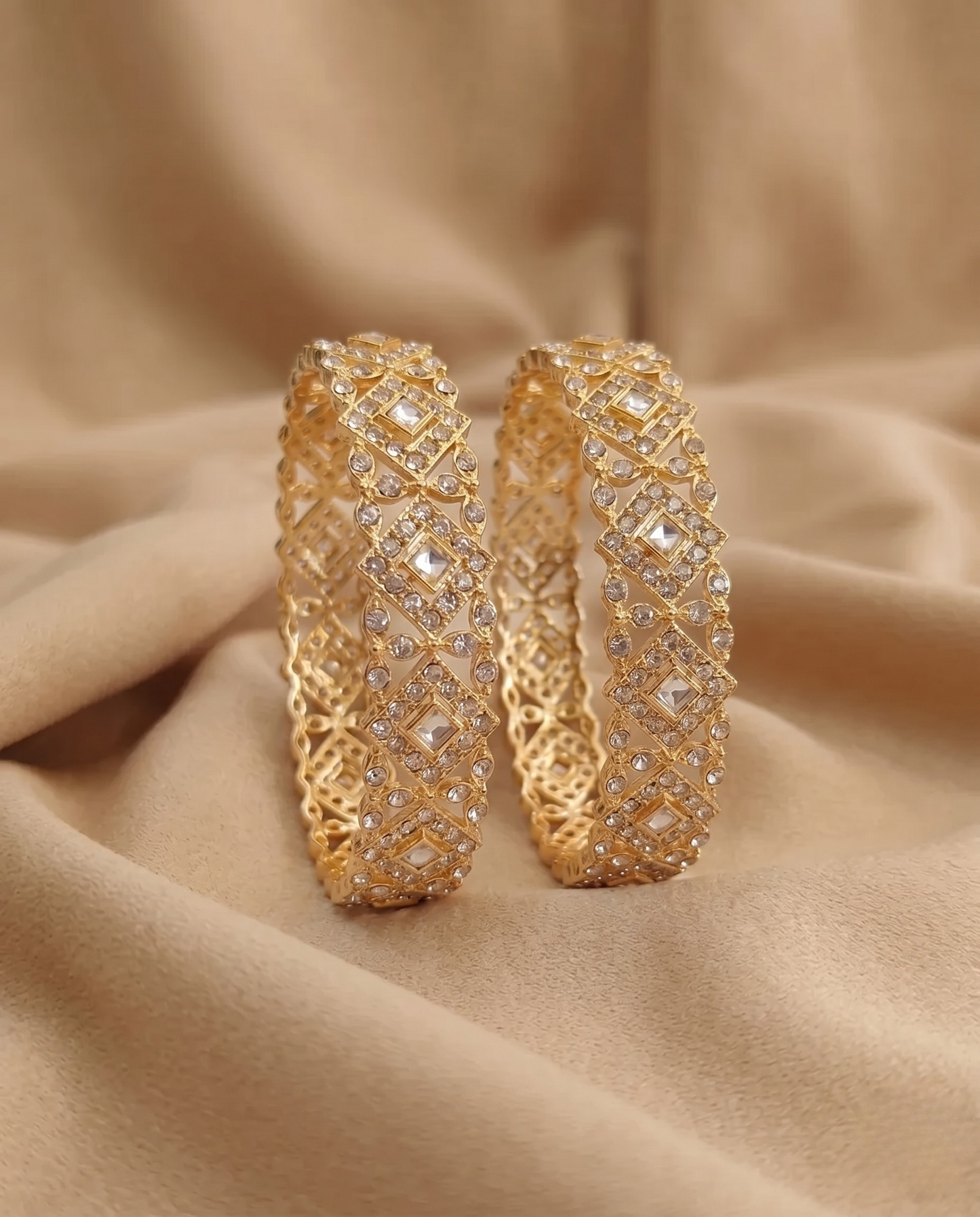 Celestial Lattice Diamond Bangles