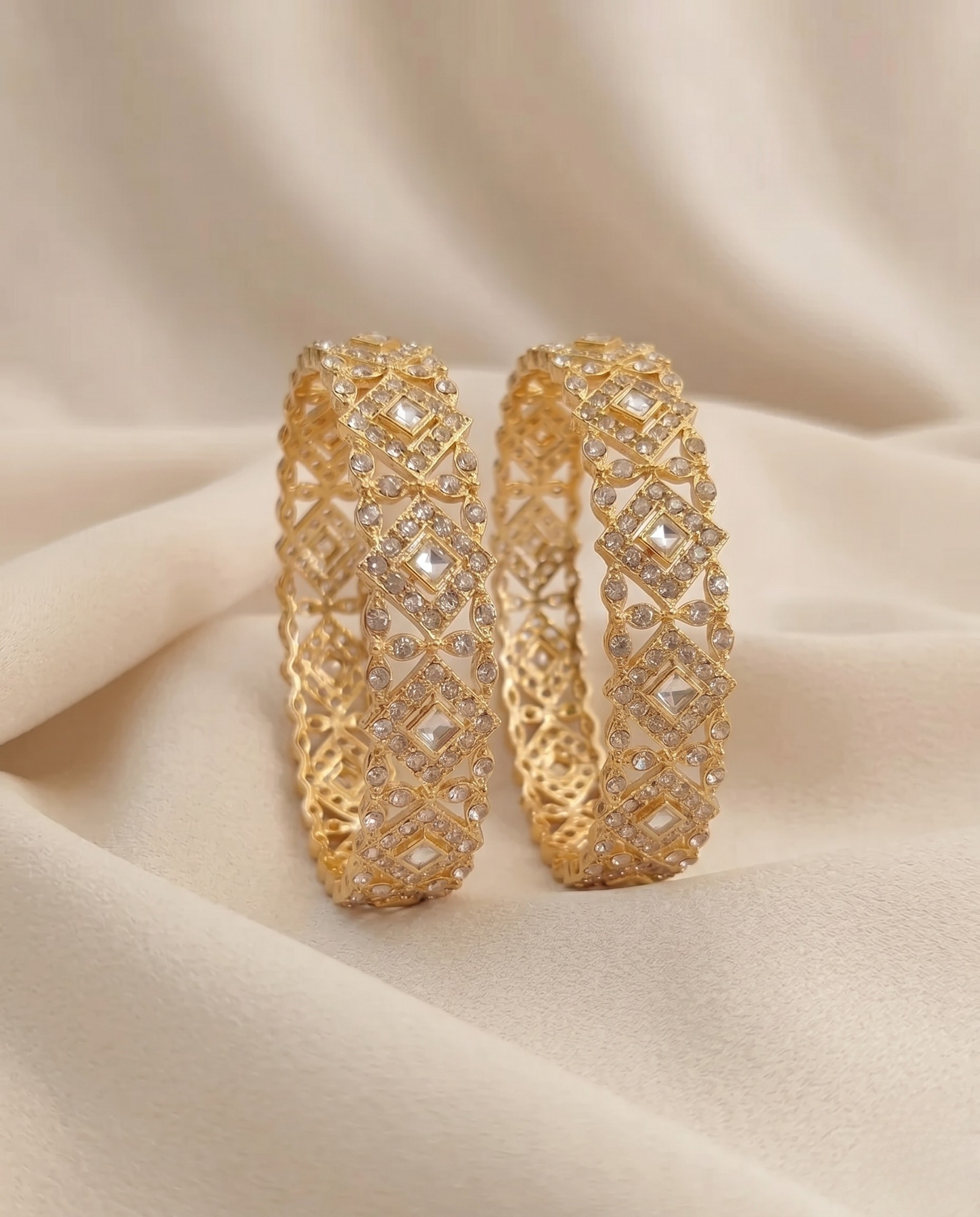 Celestial Lattice Diamond Bangles