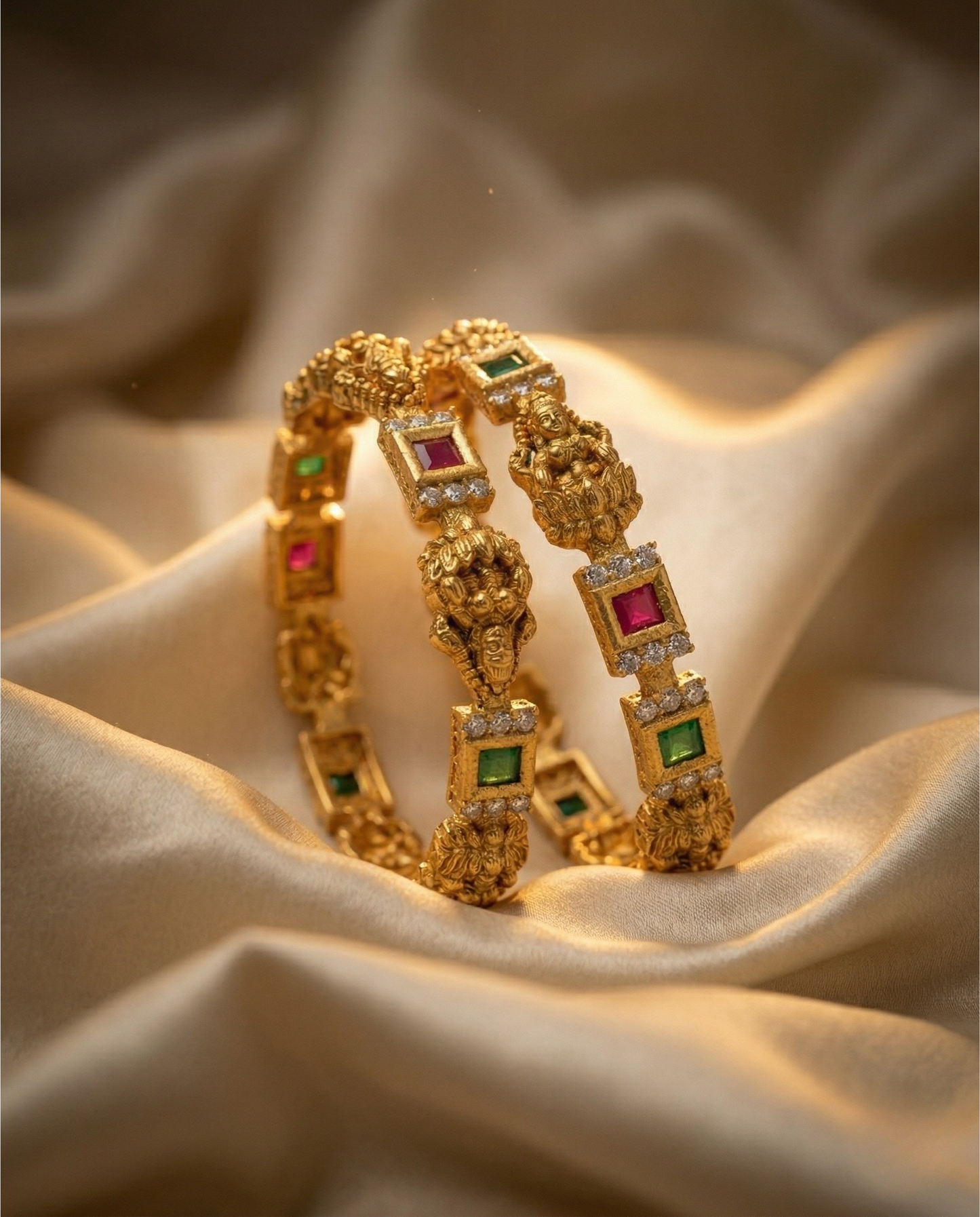 Emerald Stone Heritage Bangles