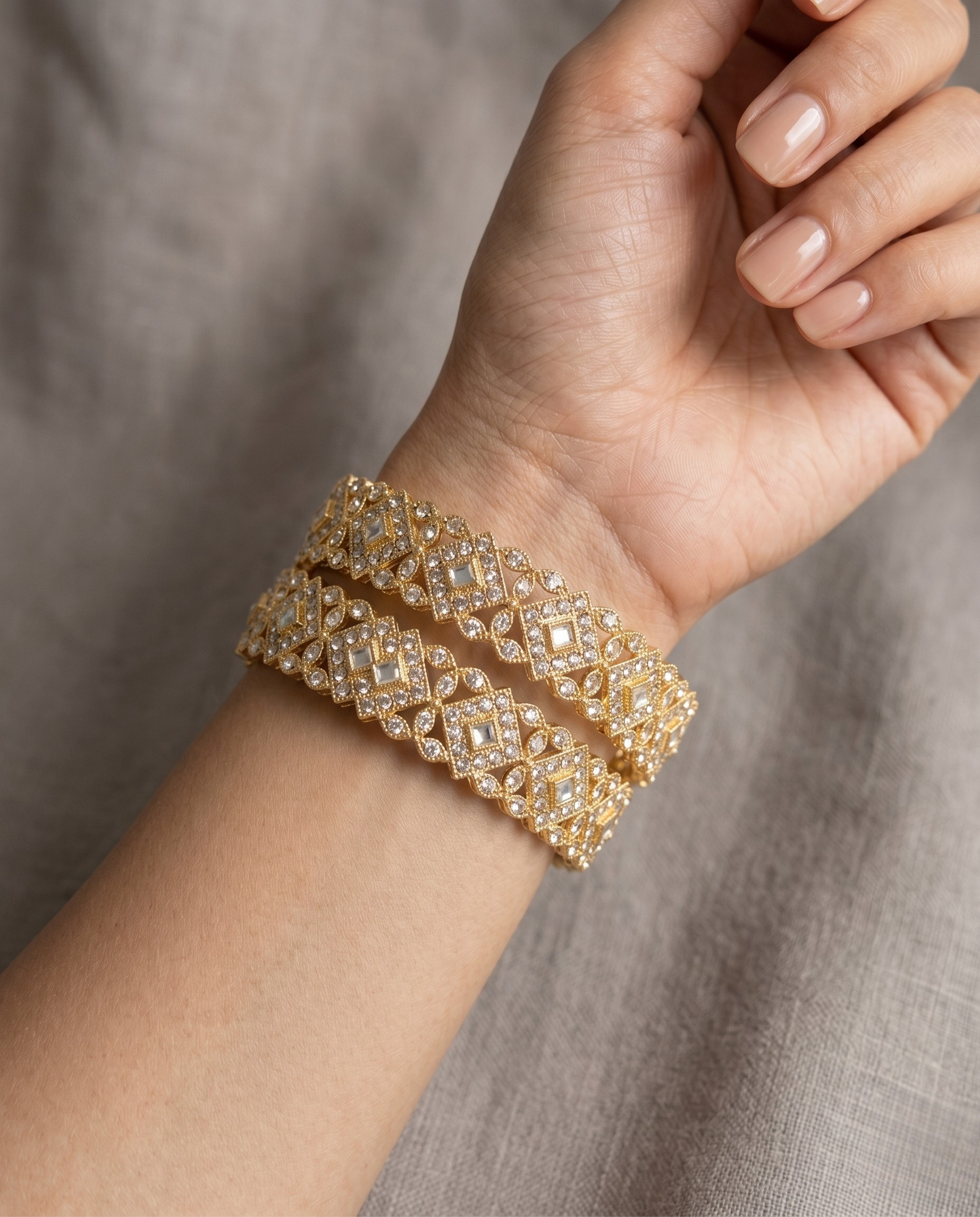 Celestial Lattice Diamond Bangles