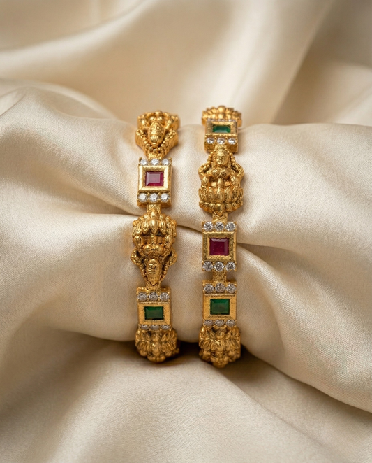 Emerald Stone Heritage Bangles
