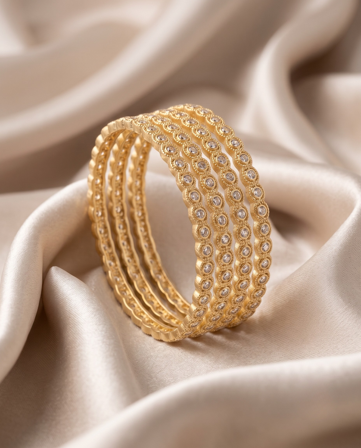 Svarna Shahi Diamond Bangles - Premium Collection (Set of 4)