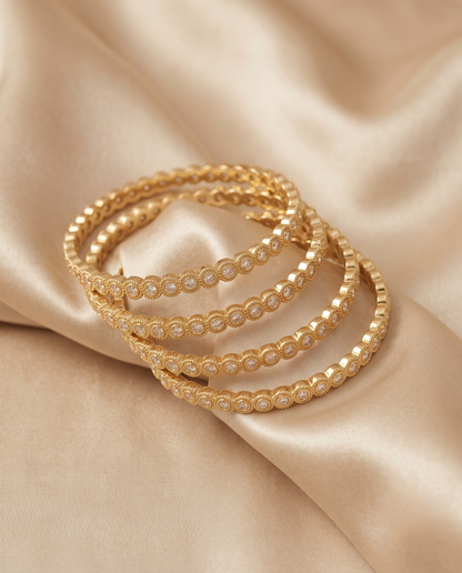Svarna Shahi Diamond Bangles - Premium Collection (Set of 4)