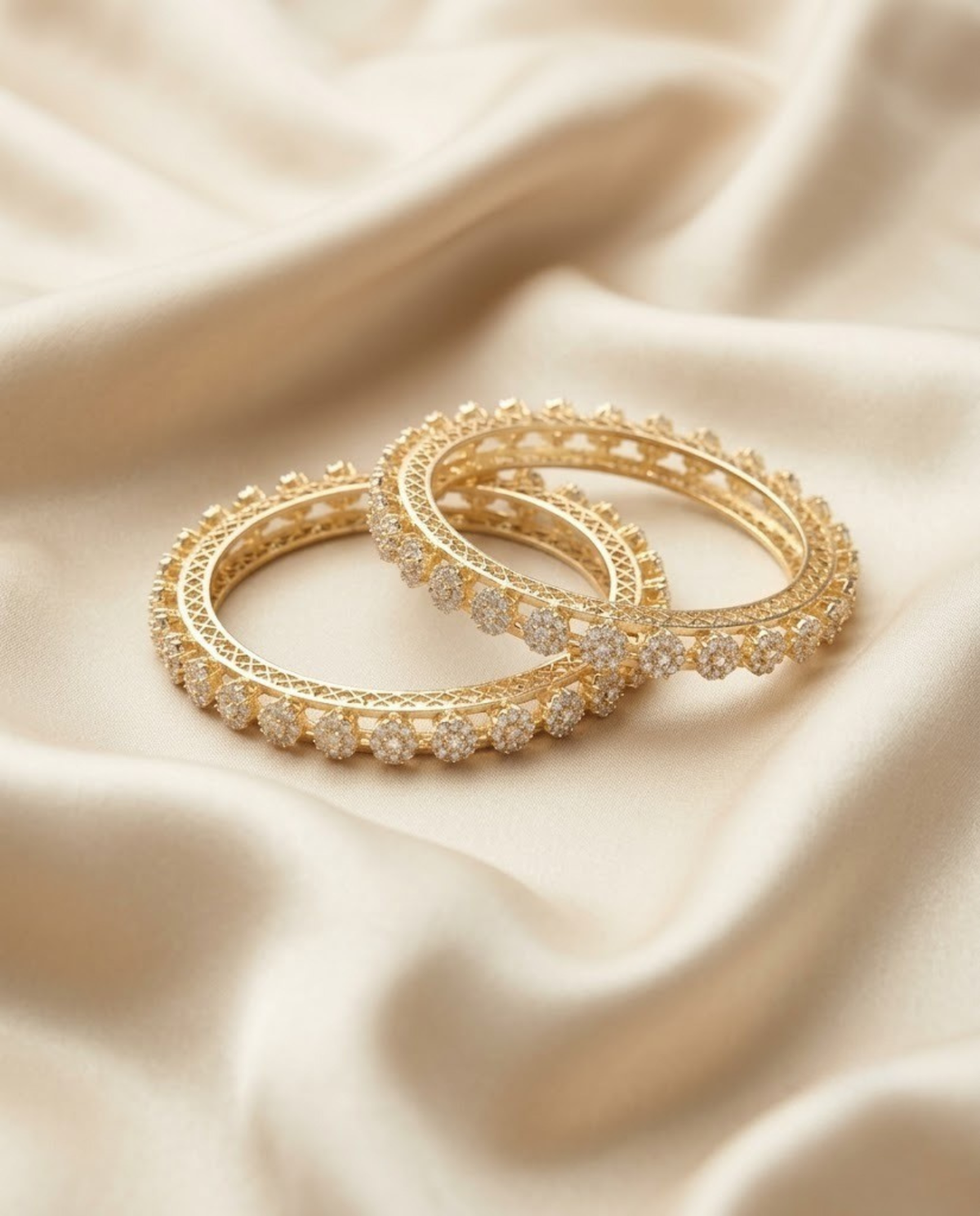 Svarna Blossom Diamond Bangles - Premium Collection