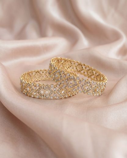 Celestial Lattice Diamond Bangles