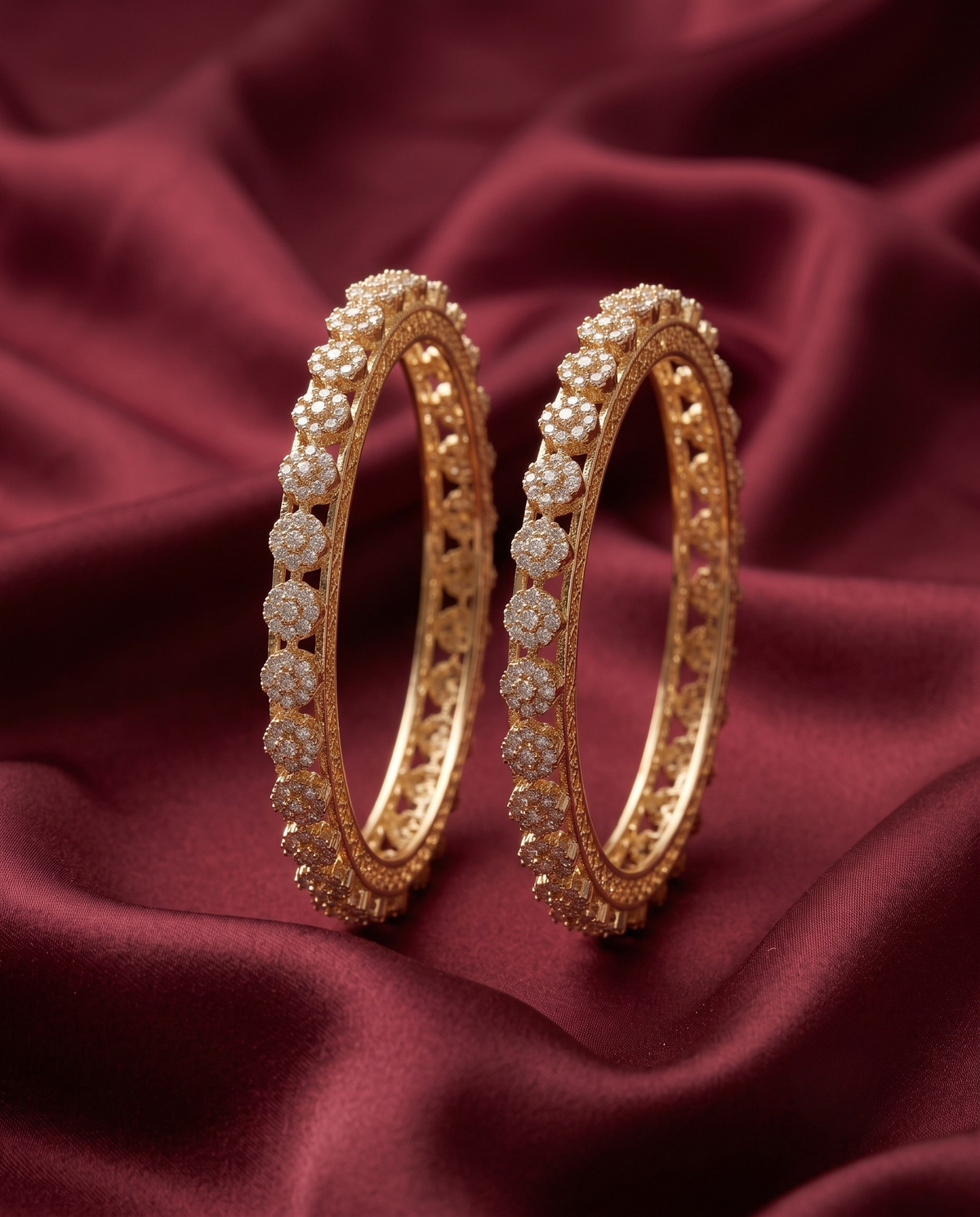 Svarna Blossom Diamond Bangles - Premium Collection