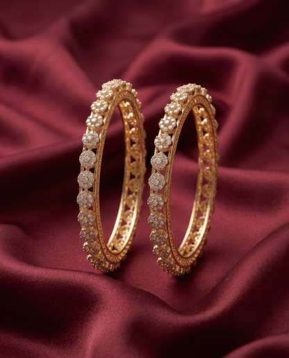 Svarna Blossom Diamond Bangles - Premium Collection