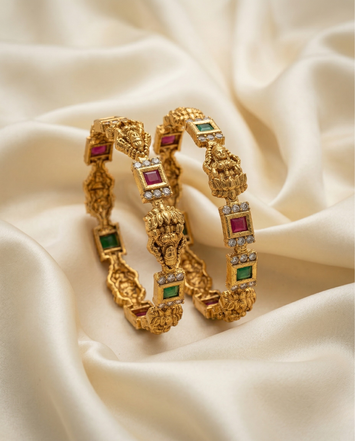 Emerald Stone Heritage Bangles