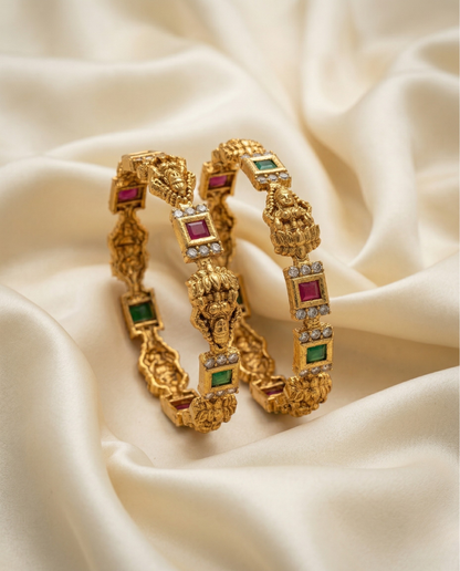 Emerald Stone Heritage Bangles