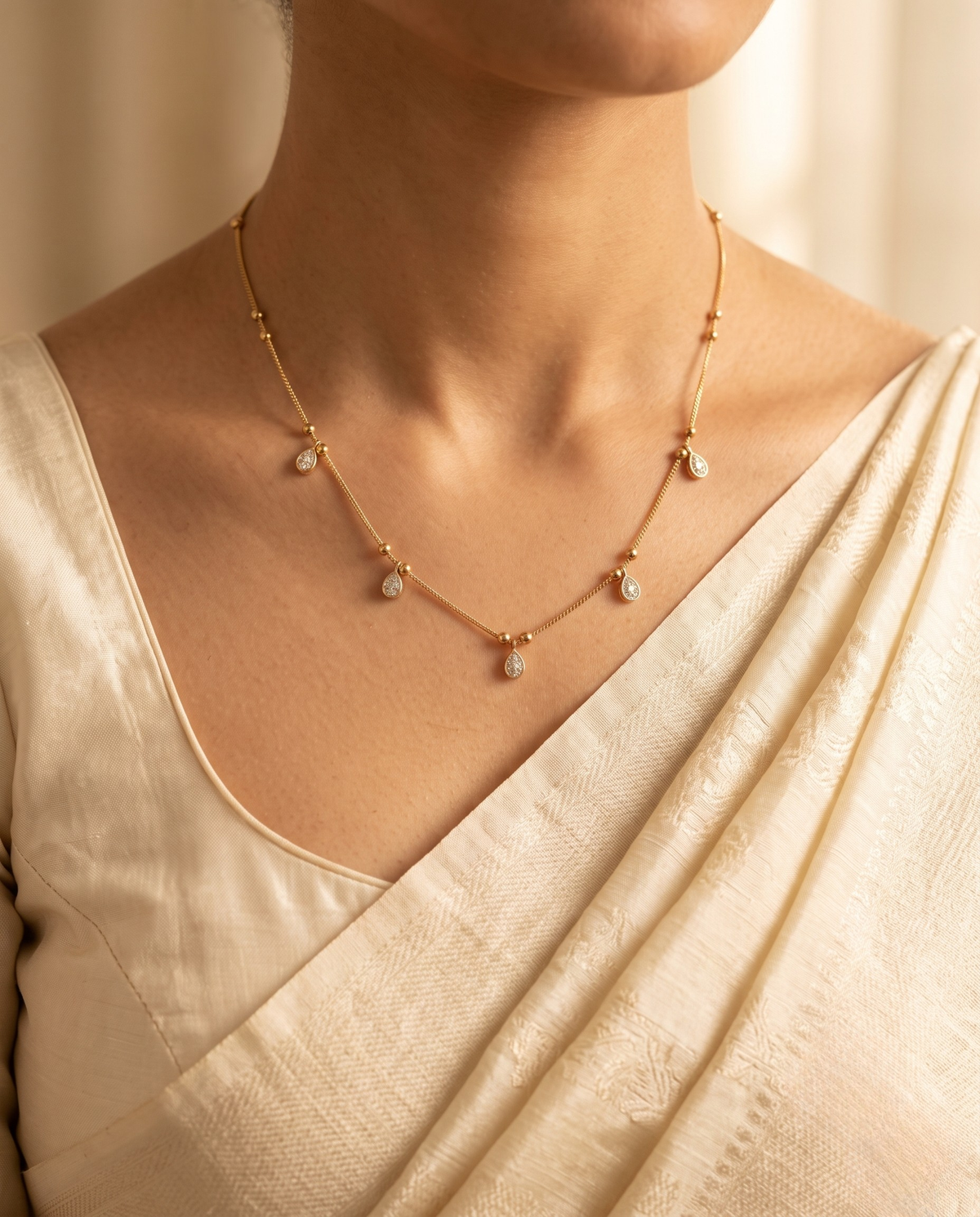 Svarna Elara Teardrop Necklace