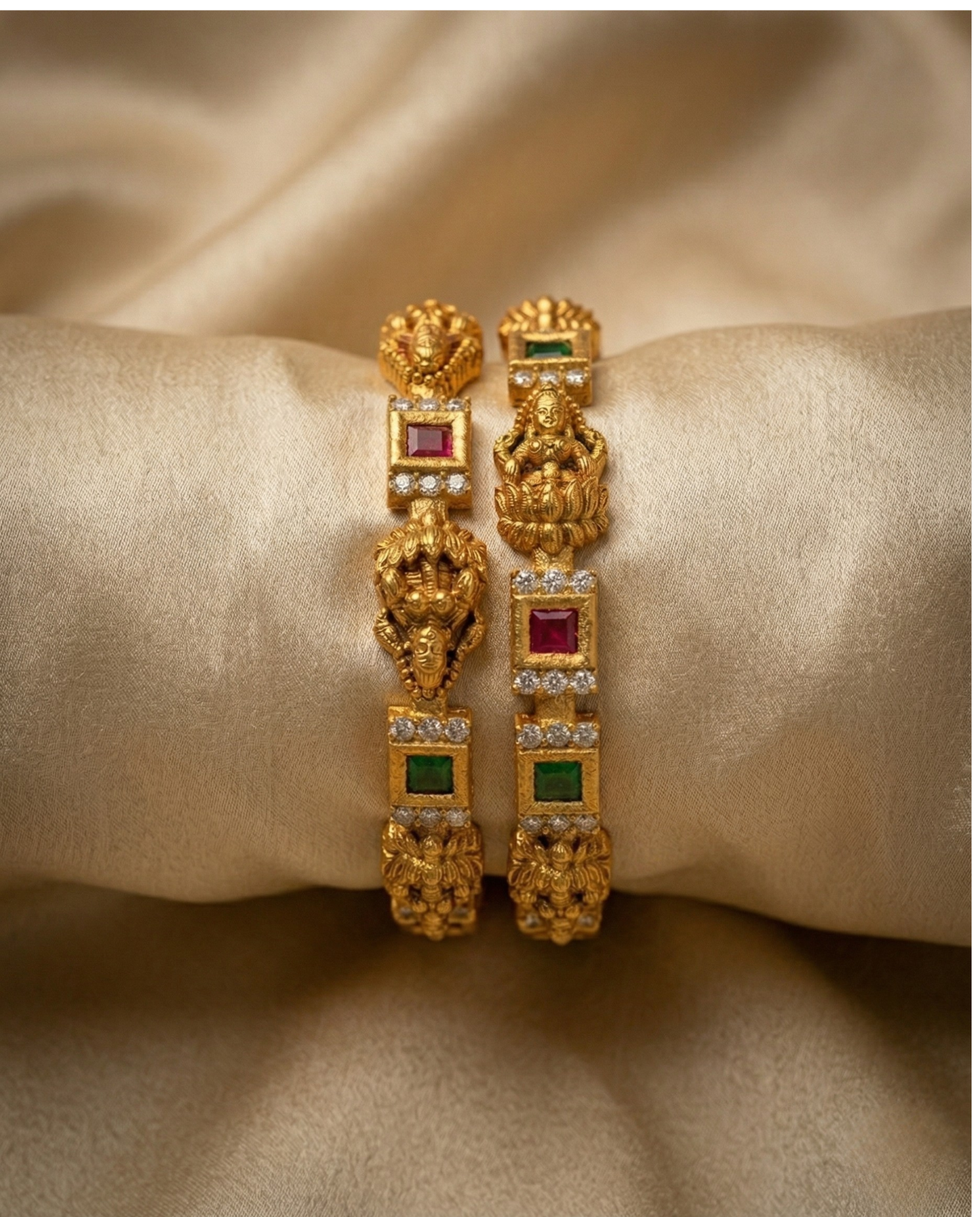 Emerald Stone Heritage Bangles