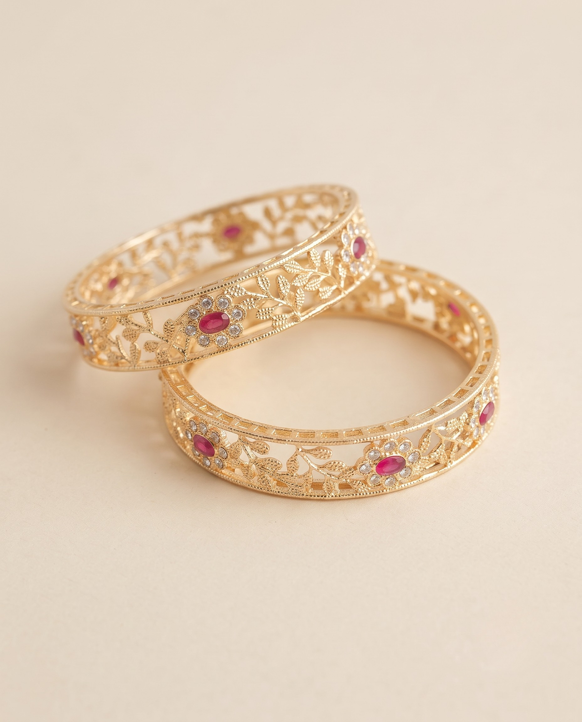 Ruhani Ruby Bangles - Premium Collection