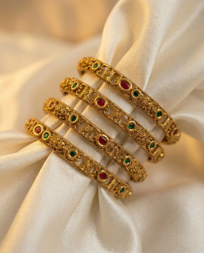 Golden Heirloom Bangles (Set of 4)