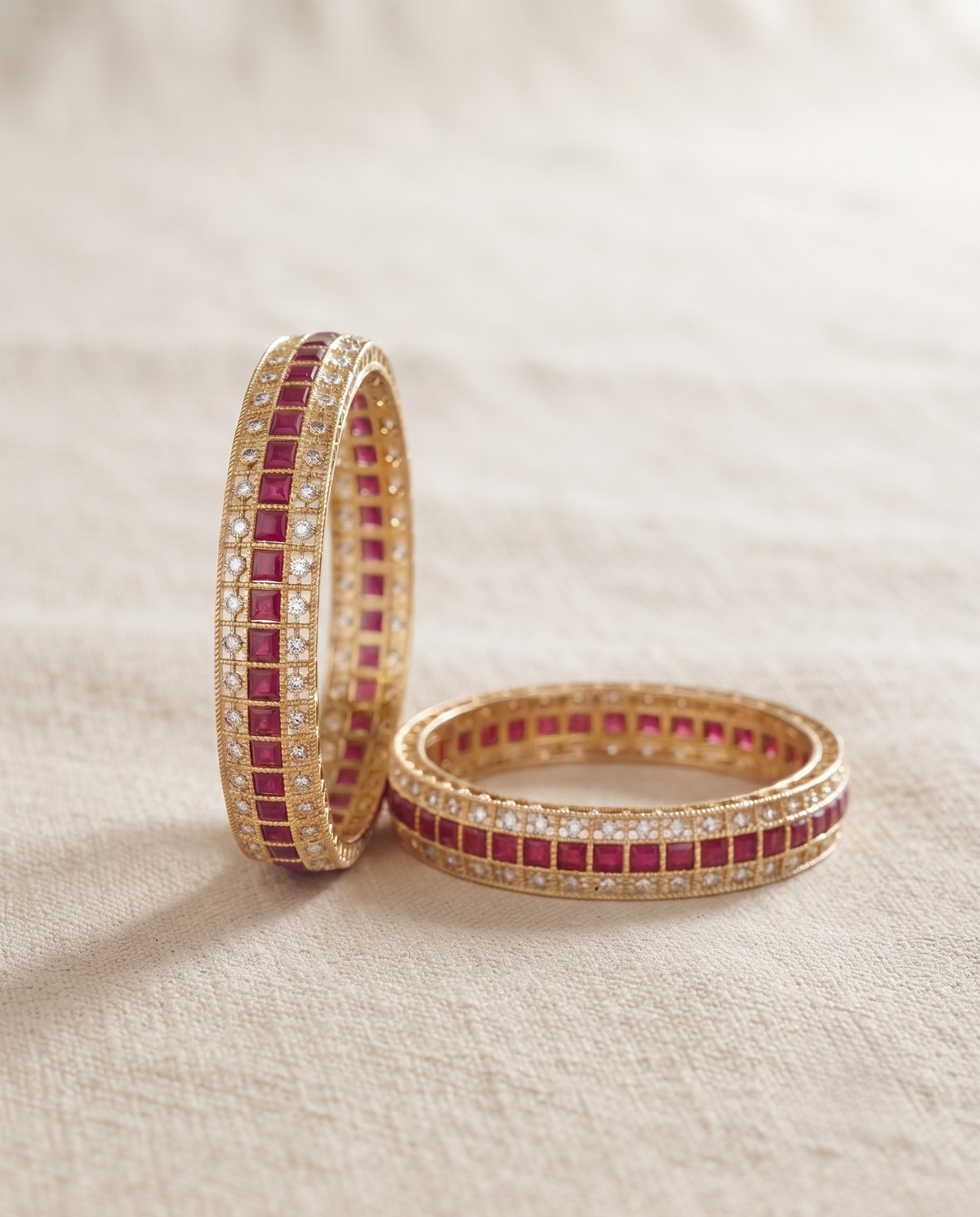 Svarna Rajwadi Diamond Bangles – Premium Collection