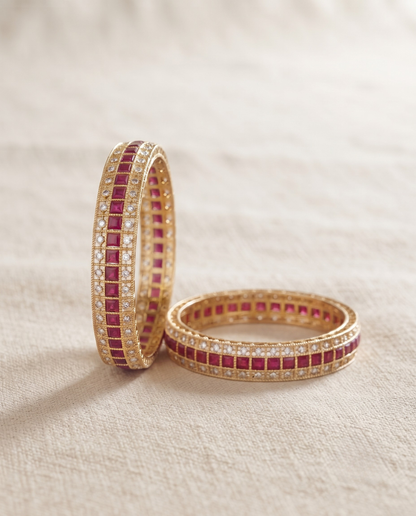 Svarna Rajwadi Diamond Bangles – Premium Collection