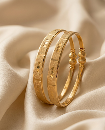 Micro Gold Plated Maharani Svarna Bangles (Openable - Free Size)