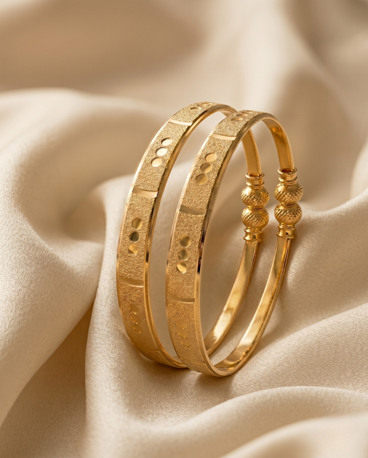 Micro Gold Plated Maharani Svarna Bangles (Openable - Free Size)