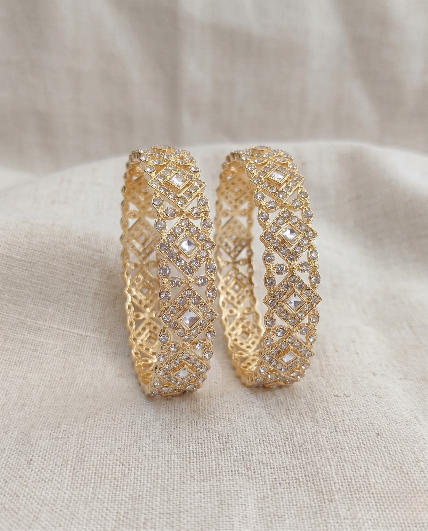Celestial Lattice Diamond Bangles