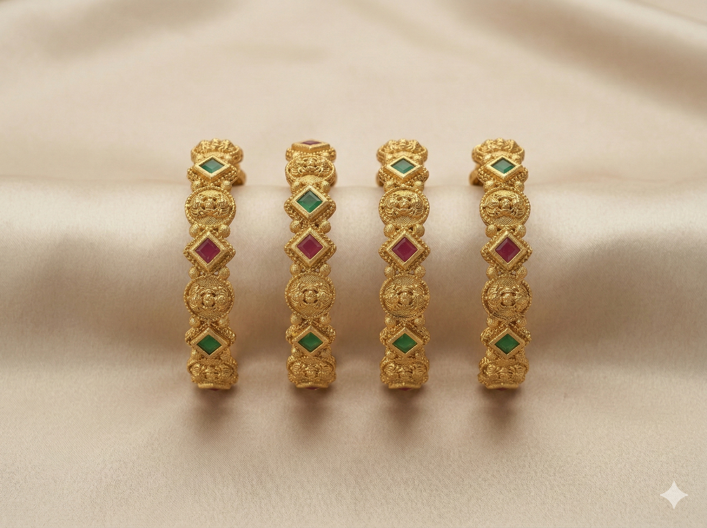 Zivara Coinstone Bangles(Set of 4)